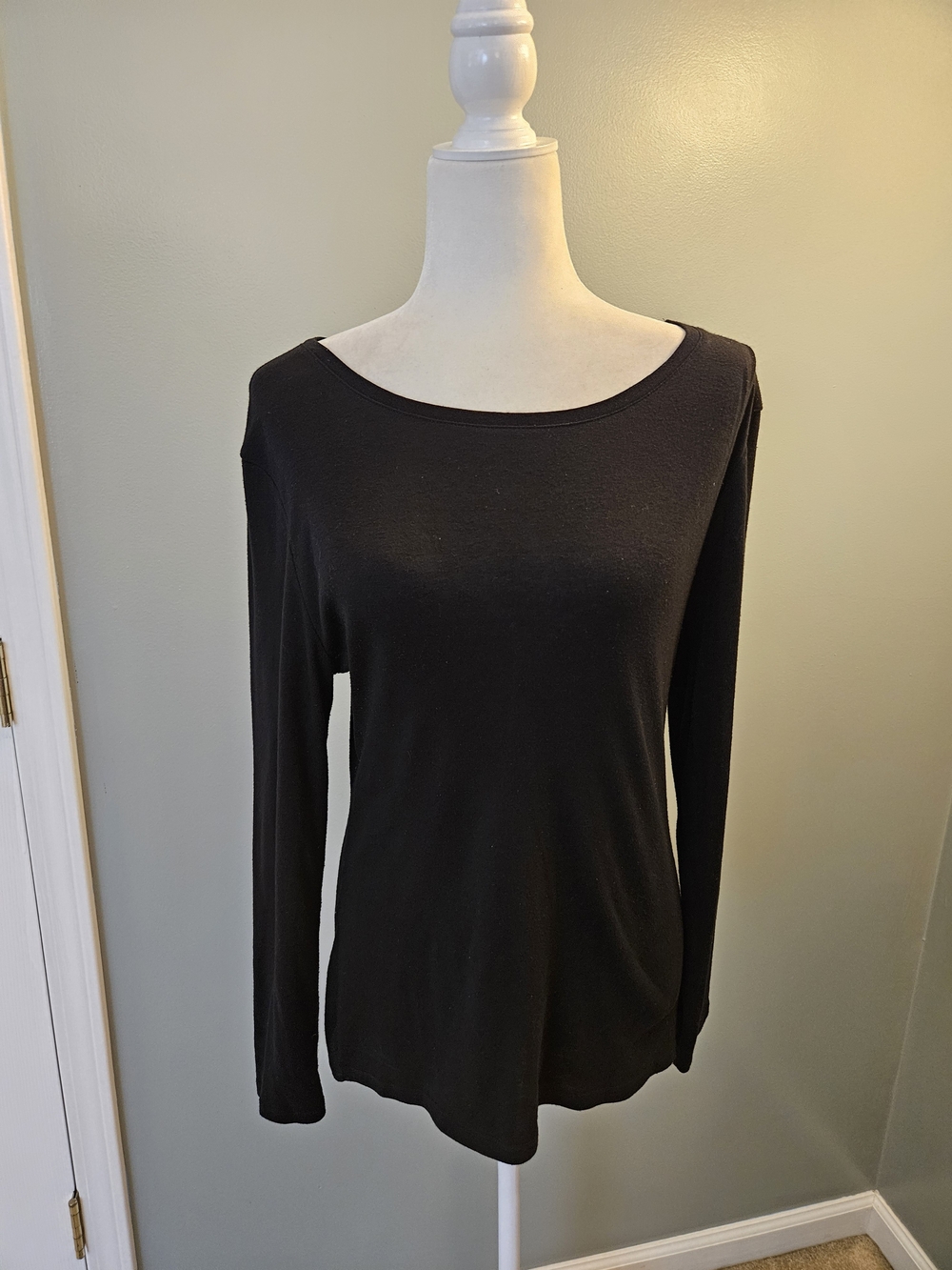 Old Navy Perfect Tee Classic Black Long-Sleeve Women's Top Size Large L